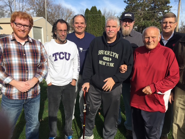 Charles Clark with SABR members in November 2015