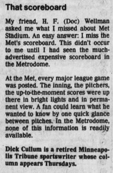 Dick Cullum’s last column, April 15, 1982