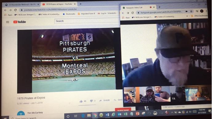 SABR members hang out on Google and watch Expos-Pirates game