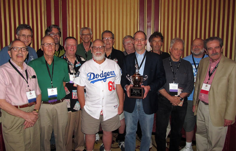 Dan Levitt with past recipients of the Bob Davids Award